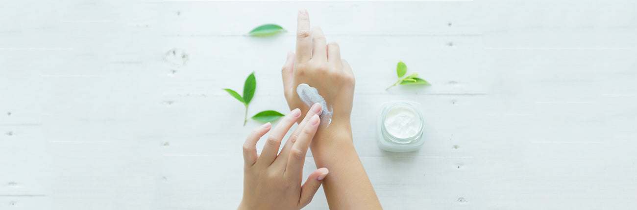 This is an image showing how to do a patch test before trying on a new skincare product
