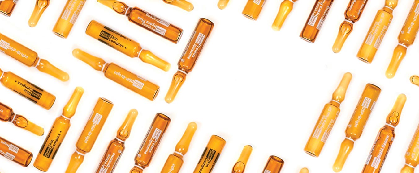 This is an image of Skin care ampoules from the brand Martiderm- ampoule leader and pioneer from Spain