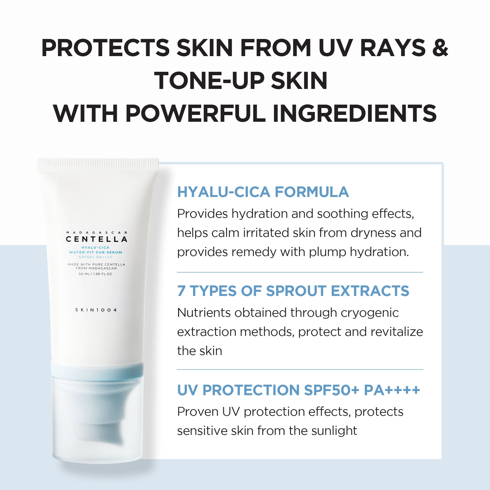 SKIN1004 Madagascar Centella Hyalu-Cica Water-Fit Sun Serum