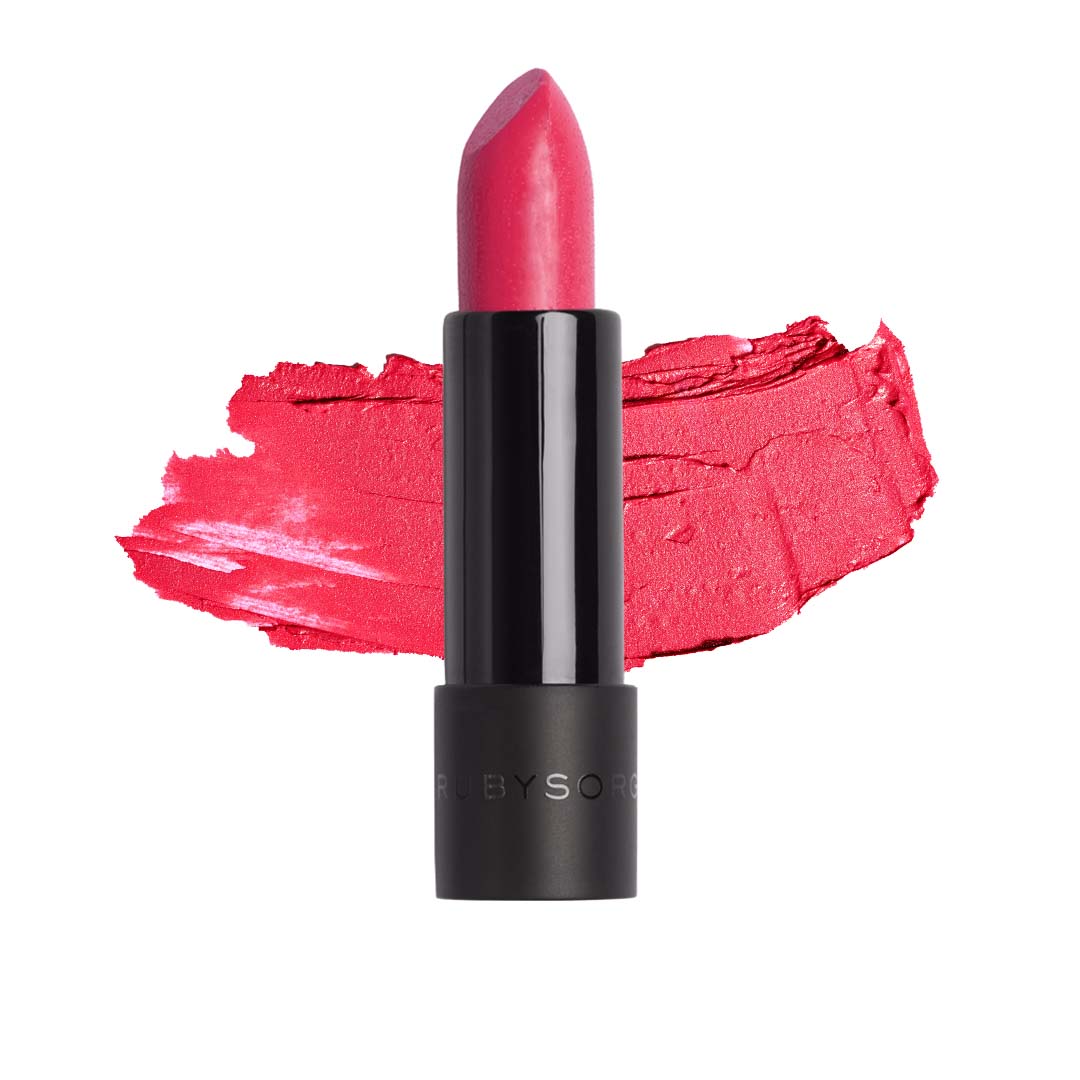 This is an image of Lipstick Roseate from Ruby's Organics on SublimeLife.in. This lipstick moisturises and softens lips with ingredients like shea butter, almond and caster oils.