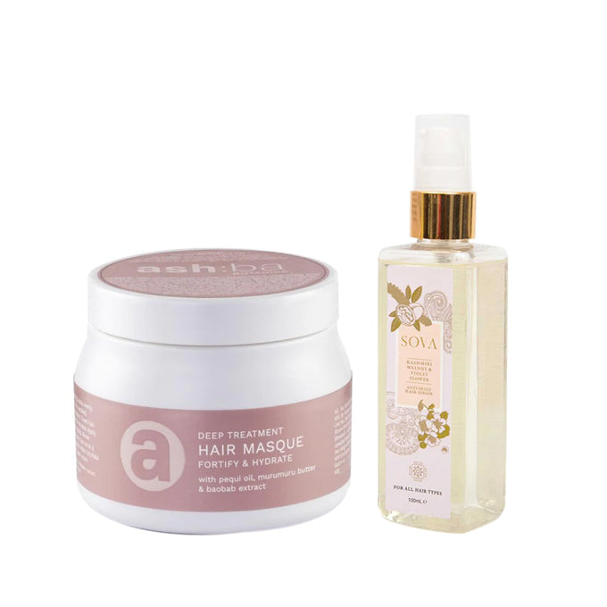 Sova Anti Frizz Hair Serum & Ashba Deep Treatment Hair Masque