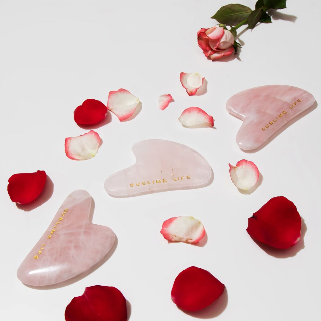 Shop Rose Quartz Gua Sha on SublimeLife.in. Best for reducing puffiness, dark circles, fine lines and pores.