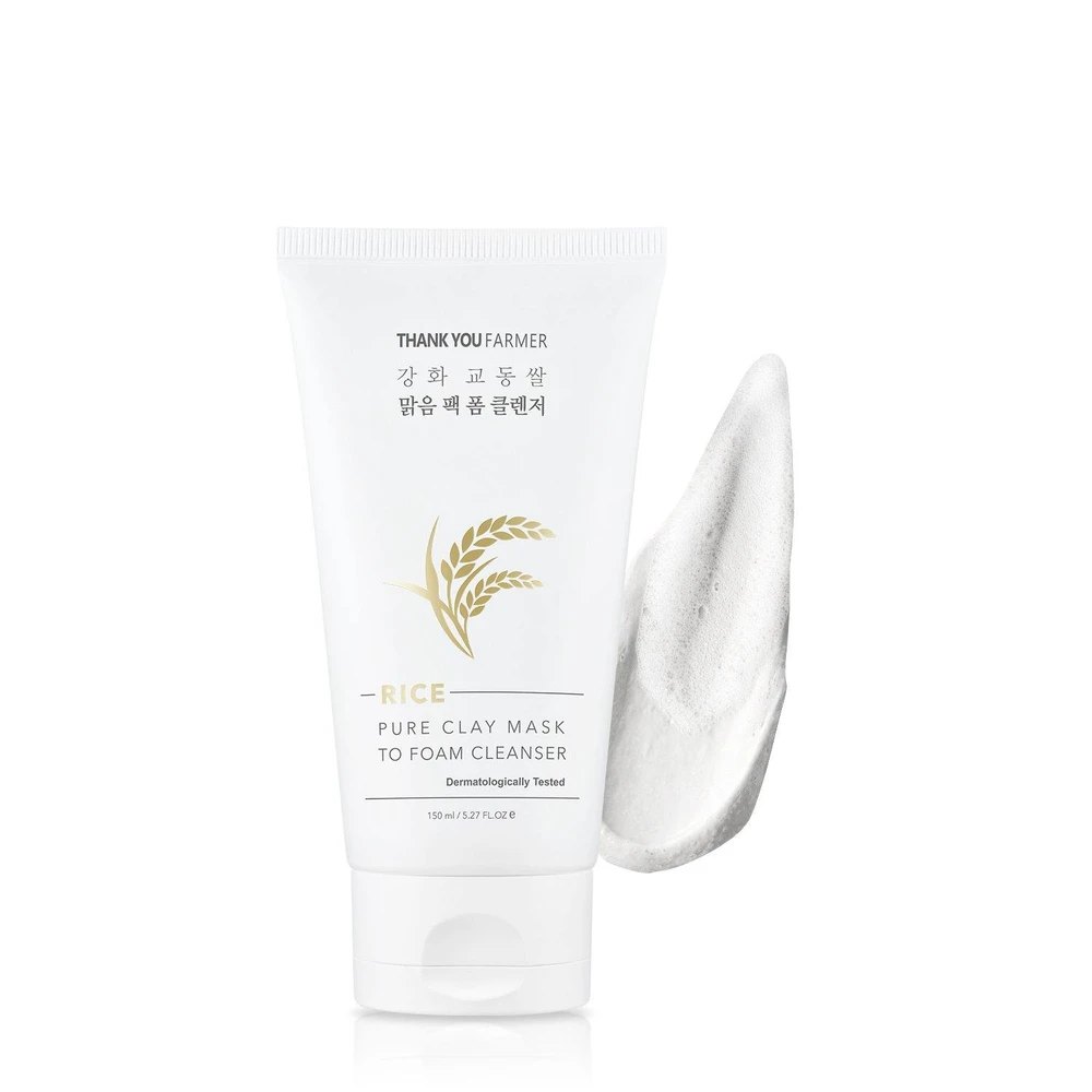 Thank You Farmer Rice Pure Clay Mask To Foam Cleanser