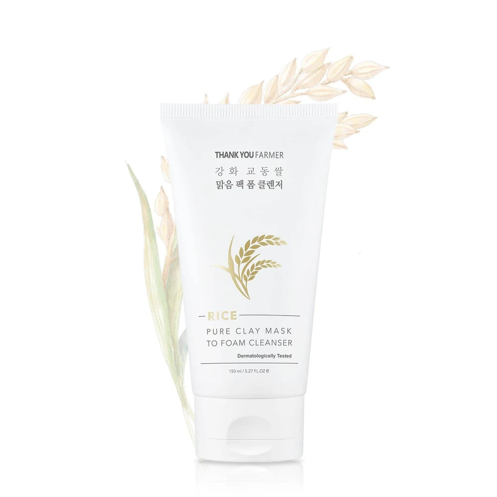 Thank You Farmer Rice Pure Clay Mask To Foam Cleanser