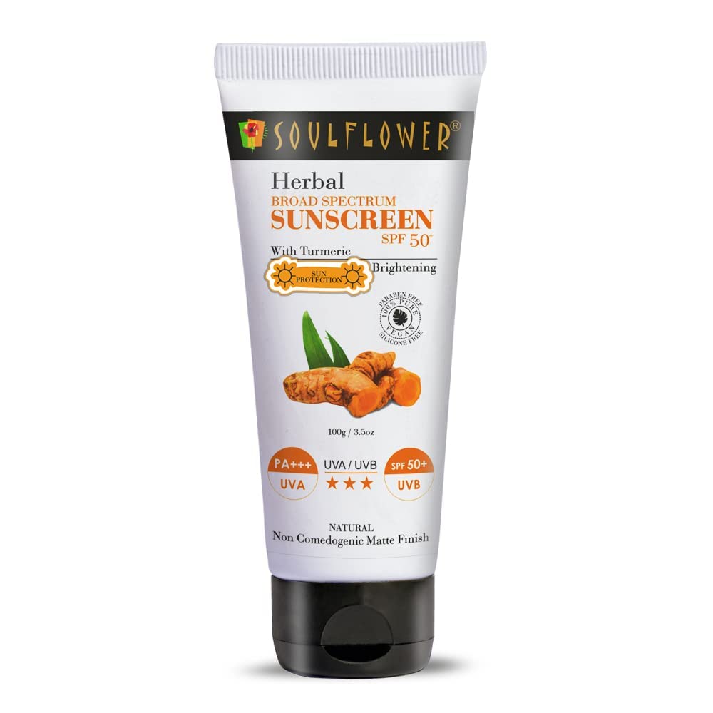 Soulflower Herbal Broad Spectrum Sunscreen Spf 50+ With Turmeric