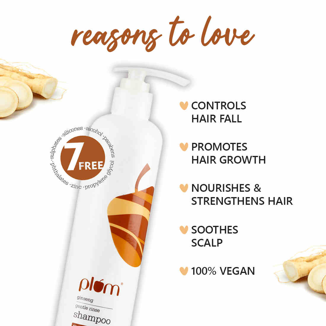 Shop Plum Ginseng Gentle Rinse Shampoo to Control Hair Fall and Promote Hair Growth on Sublime Life. Suitable for Hairfall control.