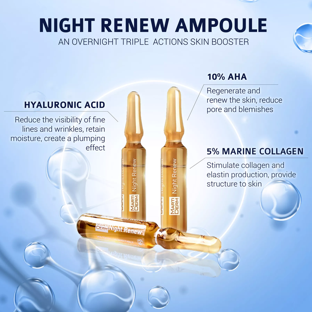 Martiderm Night Renew 30 Ampoules Serum | Smooth Skin