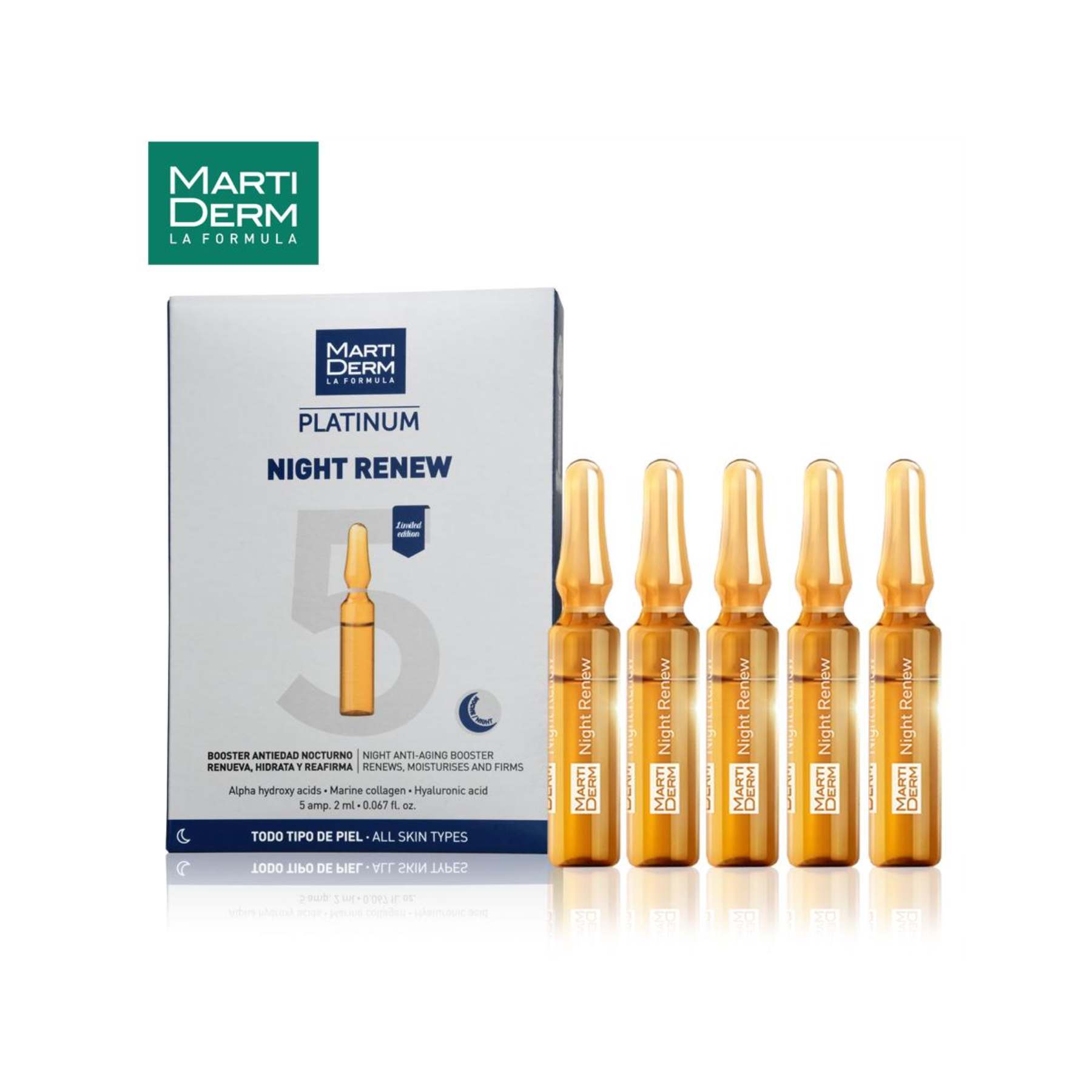Shop Nigh Renew 10 Ampoules from Martiderm on SublimeLife.in. Best for leaving skin soft and even.