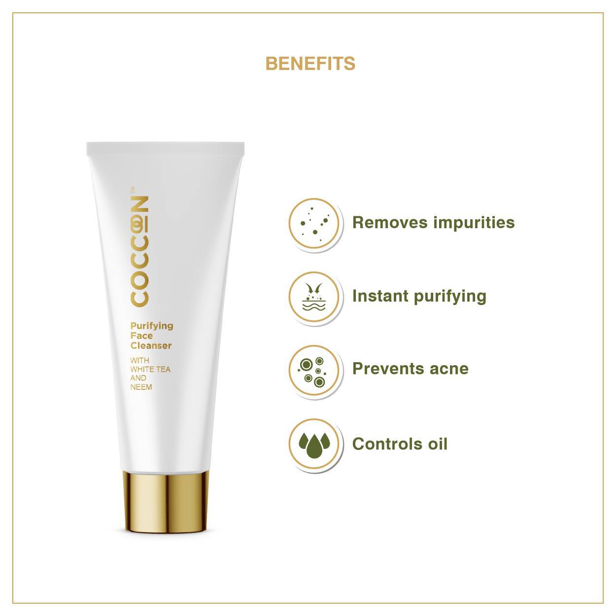 Shop Purifying Face Cleanser  from Coccoon on SublimeLife.in. Best for removing impurities and encourages moisture retention.