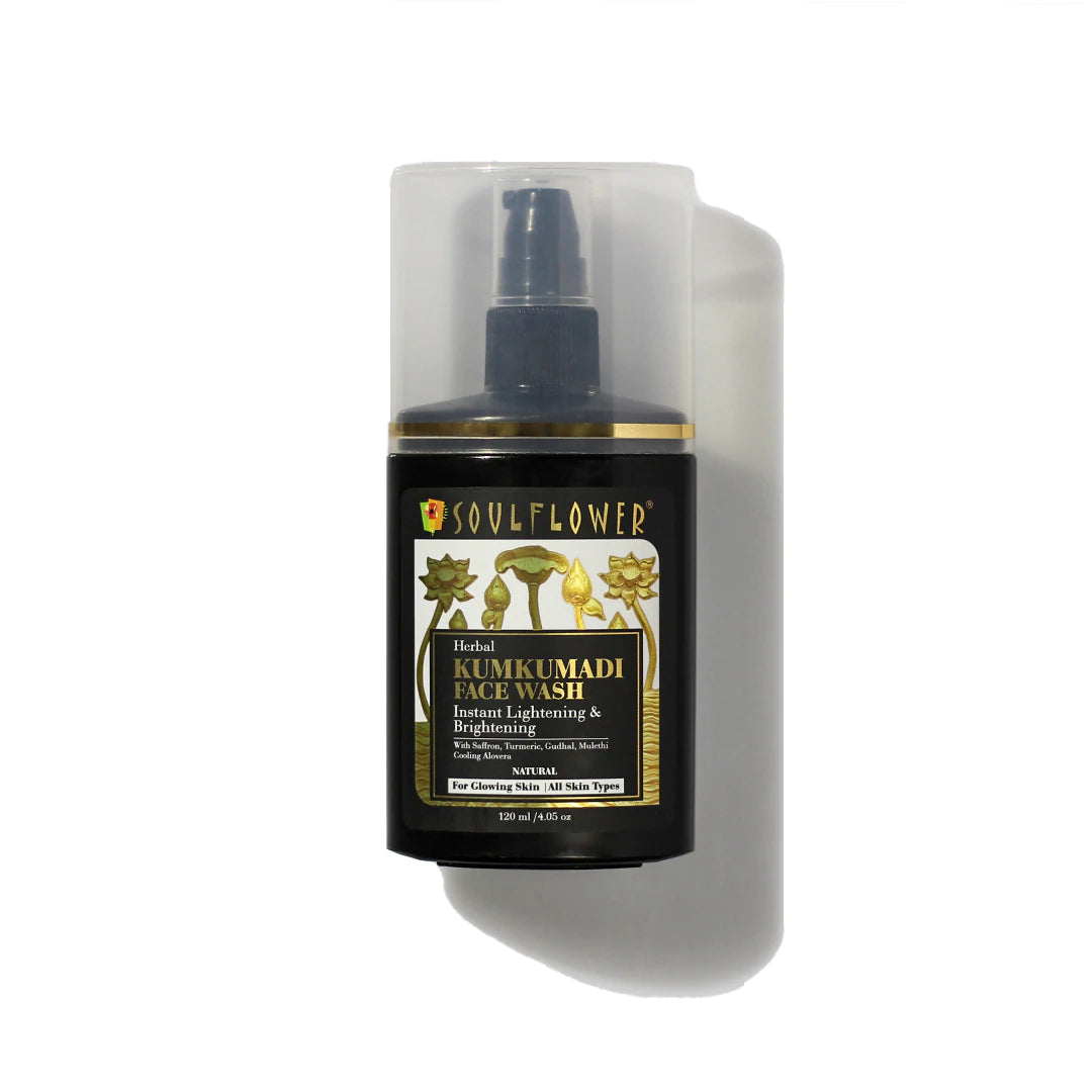 Soulflower Herbal Kumkumadi Face Wash for Instant Brightening & Glowing Skin