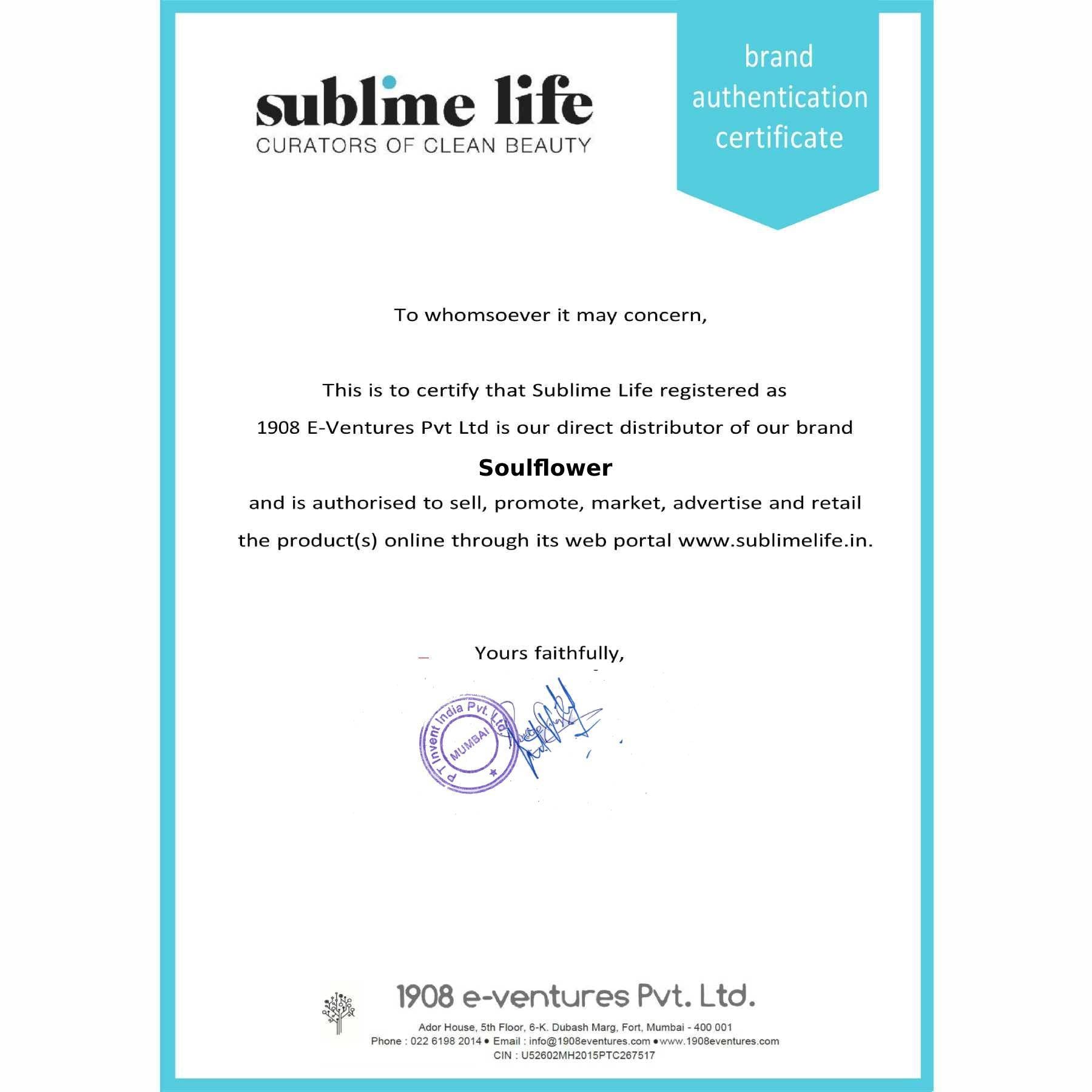 Brand Authentication Certificate - Soulflower