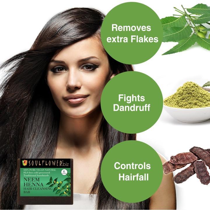 Shop Soulflower Dandruff Free Neem Henna Cleansing Bar Soap on Sublime Life.  Fights Dandruff and Oily Scalp 