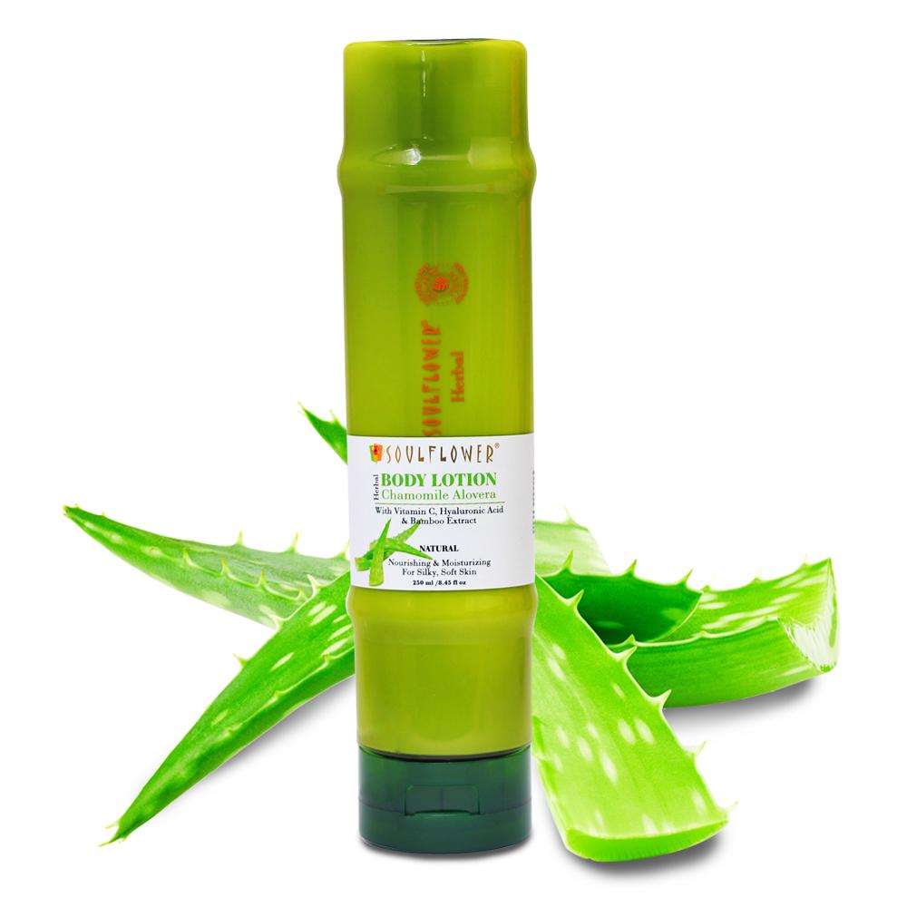 Shop Soulflower Herbal Bamboo Aloevera Body Lotion with Vitamin C & Hyaluronic Acid on Sublime Life. Best for Deep Moisturisation and Glow