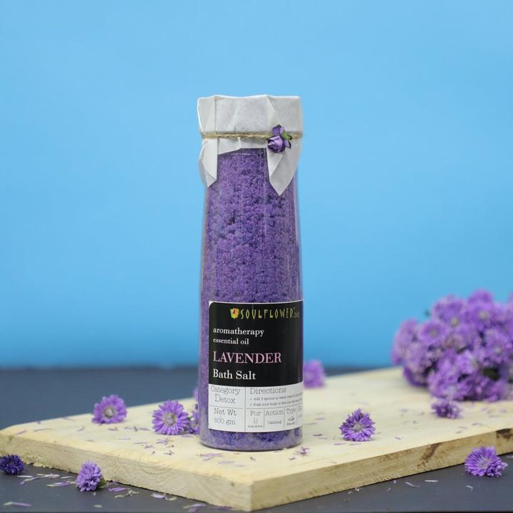 Shop Soulflower Lavender Bath Salt on Sublime Life. Draws out Impurities, infused with Lavender Essential Oils.