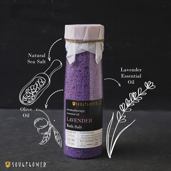 Shop Soulflower Lavender Bath Salt on Sublime Life. Draws out Impurities, infused with Lavender Essential Oils.