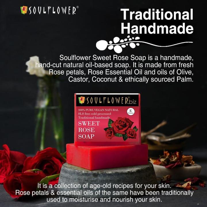 Shop Soulflower Sweet Rose Soapon Sublime Life. Best for fully Hydrated & Supple Skin