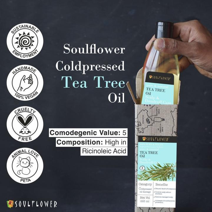 Shop Soulflower Tea Tree Oil Scalp & Dandruff Care on Sublime Life. Tea Tree Oil fights Dandruff and relieves Scalp Irritation.