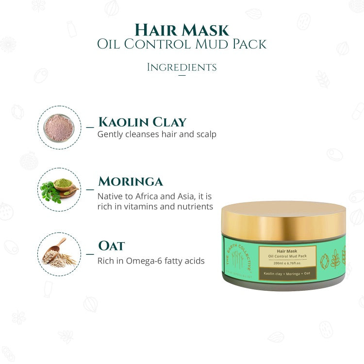 The Earth Collective Hair Mask - Oil Control Mud Pack