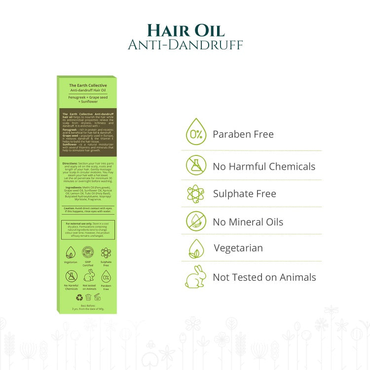 The Earth Collective Hair Oil - Anti-Dandruff